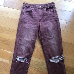 Dark burgundy color -  Mom Jean -  American Eagle Jeans -  like new - size 6